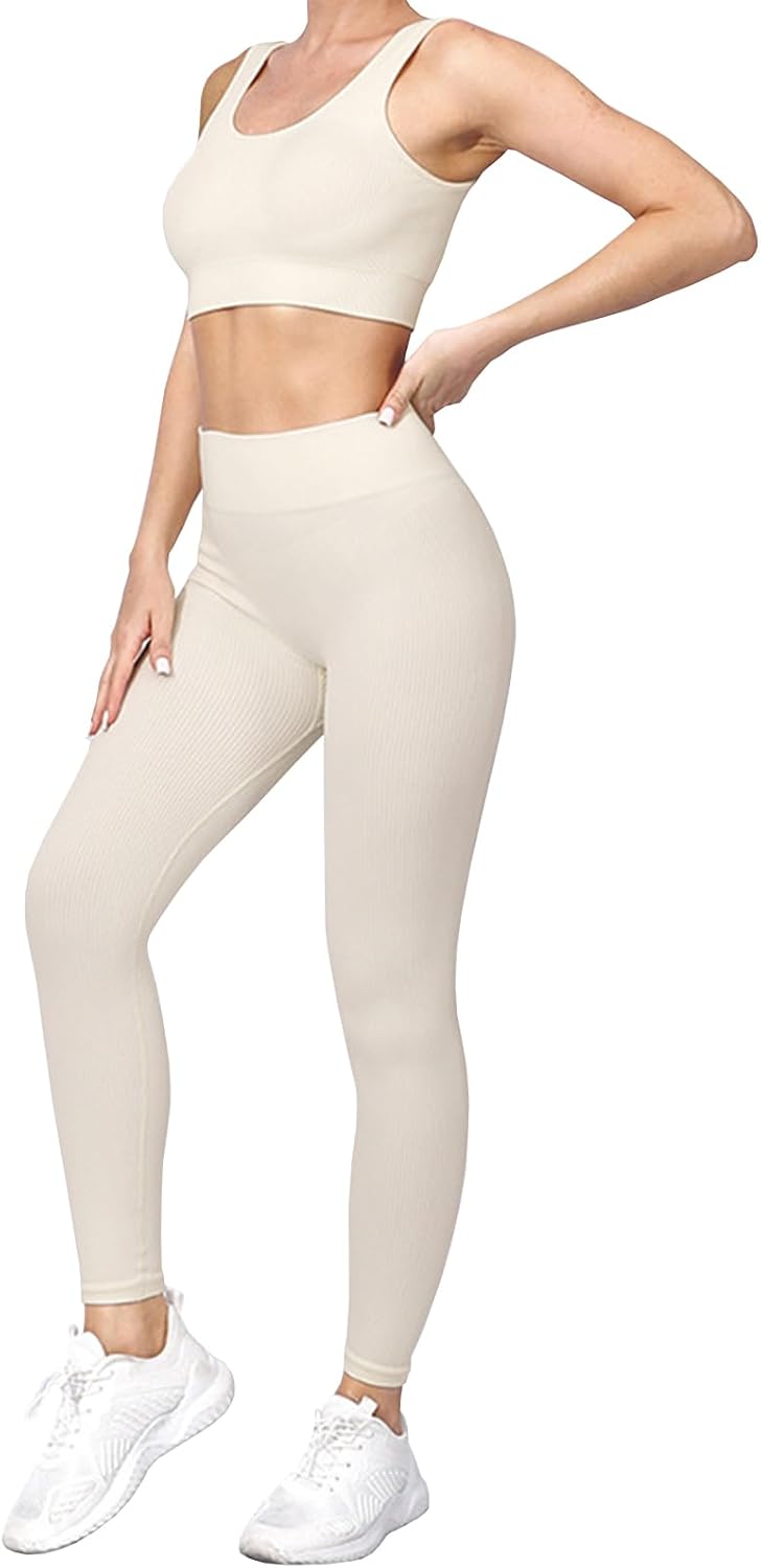 Women's Tracksuit Sports Sets Sports Top and High Waist Trousers 2 Pieces Clothing Sets Yoga Outfit Jogging Suit Set Leisure Suit