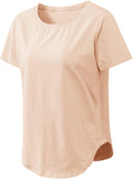 Women's Sports Fitness T-Shirt Crew Neck Short Sleeve Shirt Stretch Running Shirt Summer Top Casual Yoga Blouse Tops