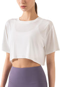 Women's Fitness Training Crop Tops Short Sleeve Yoga T-Shirts Sporty Operation Sports Shirts