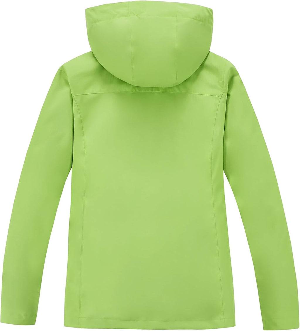 Women Lightweight Rain Jacket with Hood, Waterproof Travel Jacket