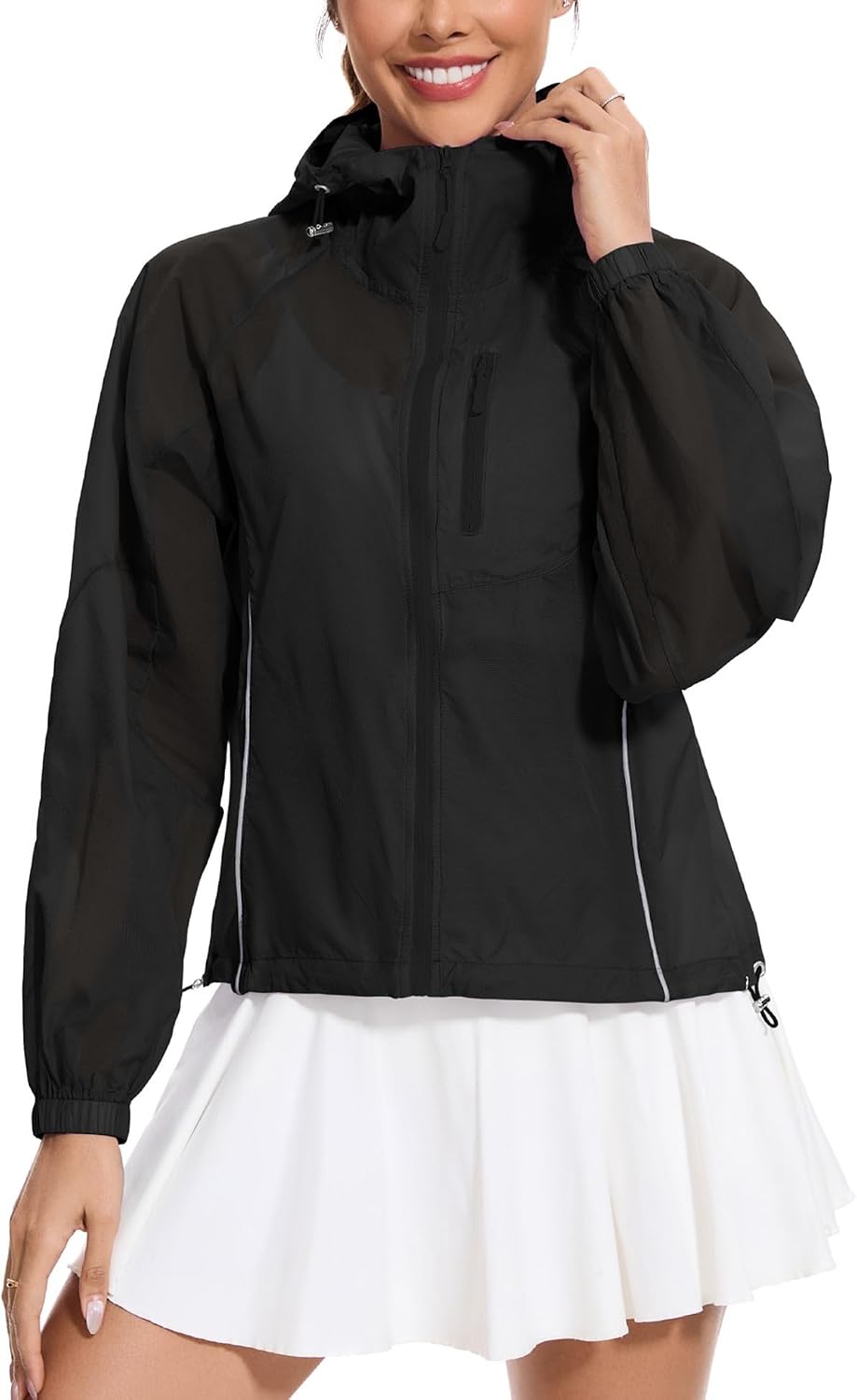 Women  50+ Sun Protection UV Jacket Full Zip Lightweight Jacket Athletic Workout Hoodie
