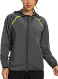 Women Rain Jacket with Hood Zipper Rain Coat Long Sleeves Raincoat Stylish Rain Suit Top Outdoor Travel Coat
