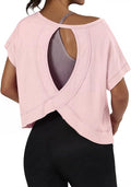 Women's Sports Shirt Short Sleeve Loose Breathable Crop Top for Tennis, Yoga, Fitness, Running, Lightweight Tops for Gym and Leisure