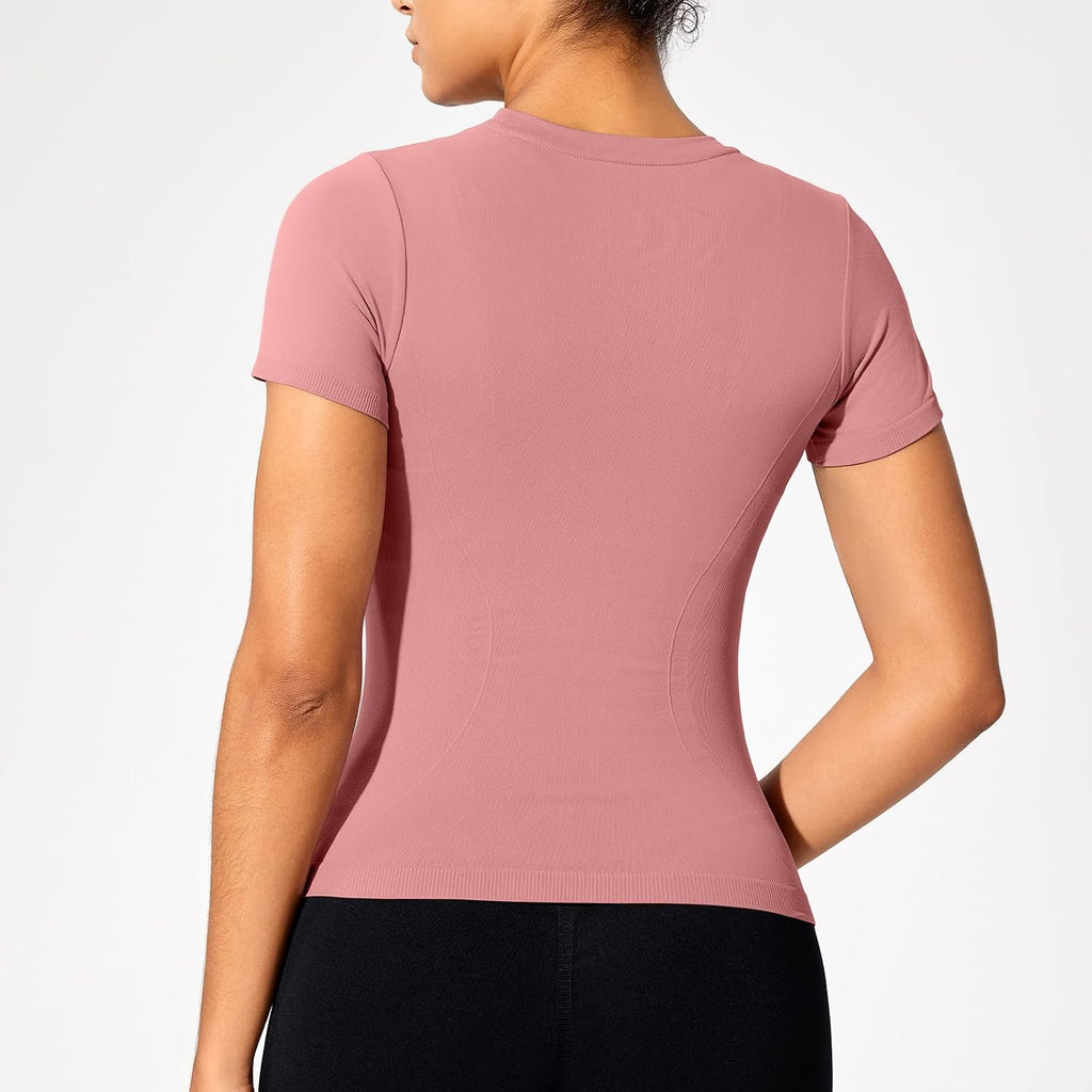 Sports Shirt Women's Short Sleeve Workout Tops Crew Neck Short Sleeve Lightweight Breathable Functional Sports T-Shirt Running Gym Athletic Training Shirt Yoga Top Fitness Top
