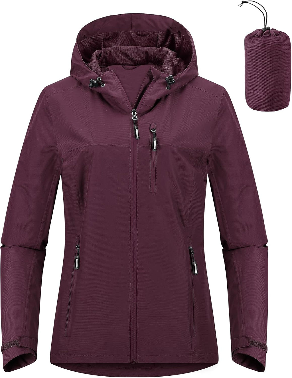 Packable Rain Jacket Women Lightweight Waterproof Raincoat with Hood Cycling Bike Jacket