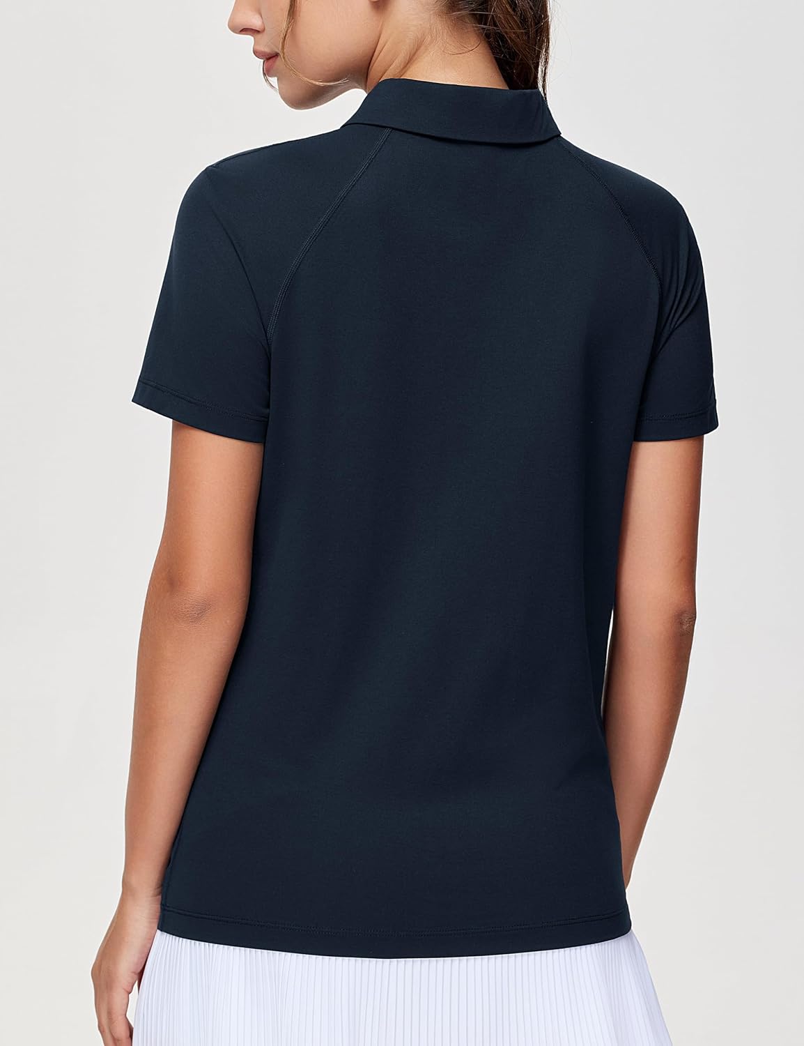Women's Short Sleeve Polo Shirts Zip Up Quick Dry Breathable Collared Golf Workout Tops