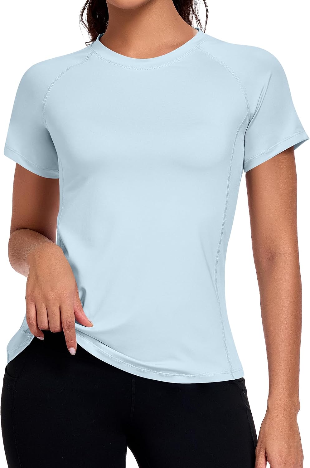 Sports Shirt Women's Short Sleeve Crew Neck Sports T-Shirt Lightweight Breathable Gym Yoga Top Fitness Sports Top