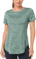 Women's Short Sleeve Workout Shirts Athletic Casual Tops Quick Dry Gym Soprt Tee Side Split